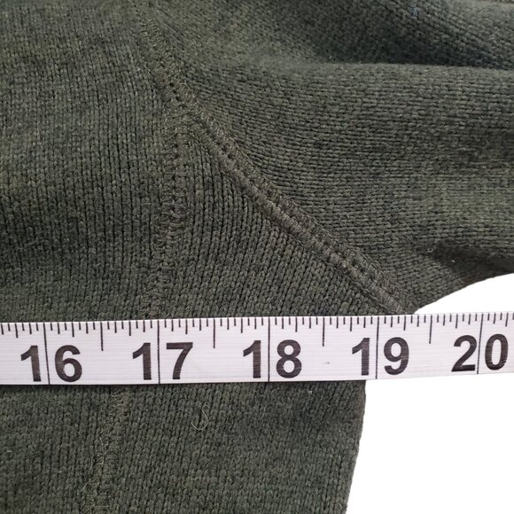 J. CREW Pullover Sweater Men's S Knit Fleece Lined 1/4 Zip Green Shirt - Picture 7 of 11